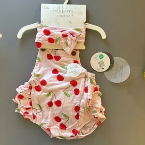 Milkberry bamboo romper set new